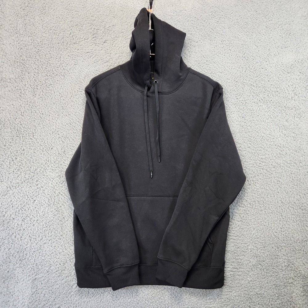 Athletic‎ Works Hoodie Mens Size M Black Pullover Recycled Polyester Hood NWT